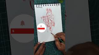 freehand sketching with a brush #art #sketch #brush #artstyle #arttechnique #shortfeed #krishnaarts