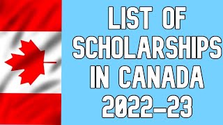 List Of Scholarships In Canada (2022-2023) | Fully Funded