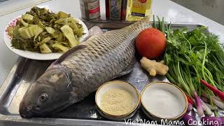 VietNam Mama Cooking - cá chép om dưa braised carp with melon, a Vietnamese wild dish