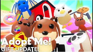 ROBLOX ADOPT ME GIFT UPDATE UNLOCKING ALL NEW ITEMS (DOGMOBILE)