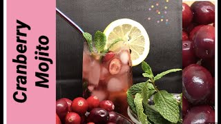 Cranberry mojito / Non-alcoholic cranberry mojito recipe / Cranberry recipes / Namaste from Yash UK