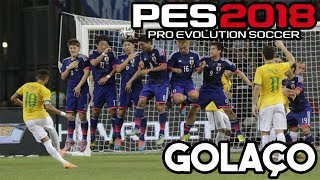 FIZ UM GOLAÇO DE FALTA NO PES 2018 - VÊ AÍ