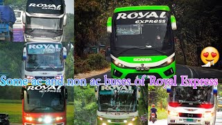 Some ac and non ac buses of Royal express.  Photo view in 2021.