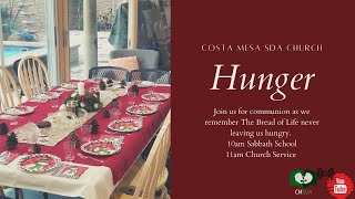 "Hunger" with Pastor Christine, July 31 Church Service