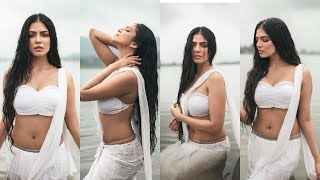 Malavika mohanan latest white saree nave😍 photoshoot video💚✨❤️#malavikamohanan#thalapathivijay