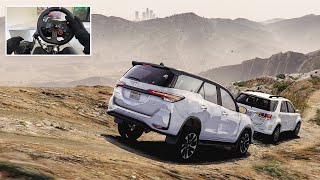 GTA 5 - TOYOTA LEGENDER & FORTUNER 3.0 Offroad Convoy (4X4) | Steering Wheel Gameplay [4K]