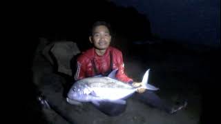 Strike Yang Menegangkan!!!Minnow 66 gram Disambar Babon GT || Casting Malam Hari #gianttrevally