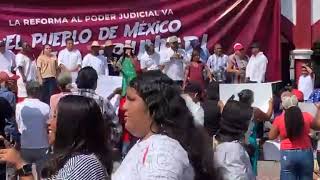 Celebran morenistas la Reforma al Poder Judicial en la explanada municipal de Pinotepa Nacional