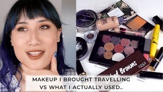 Makeup I Brought Travelling Versus What I Actually Used!