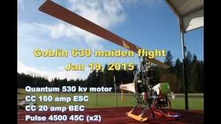 Goblin 630 maiden flight Jan 19, 2015 kitsap ARCS