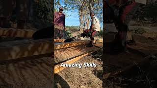 Cutting tree's amazing skills #shorts #cuttingskills #chainsaw