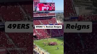 San Francisco 49ers acknowledge Roman Reigns!! #wwe #romanreigns #nfl #sanfrancisco49ers #shorts