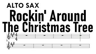 Rockin' Around The Christmas Tree Alto Sax Sheet Music Backing Track Partitura