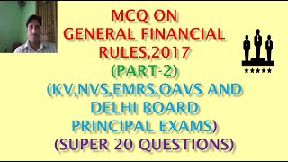 MCQ on GENERAL FINANCIAL RULES,2017 (PART-2)