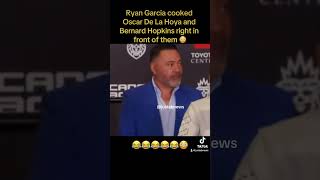 Ryan Garcia Sends Shots At Oscar De La Hoya and Bernard Hopkins right in front of them 😂😂😂😂…