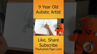 9yo Autistic Savant Draws - Stitch With Dole Whip | Lilo and Stitch #shorts