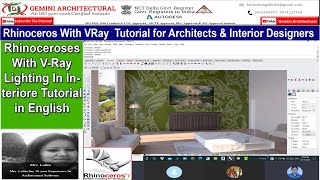 Rhinoceros with VRay Lighting in Interior Tutorial Free Live Classes(Gemini Architectural)