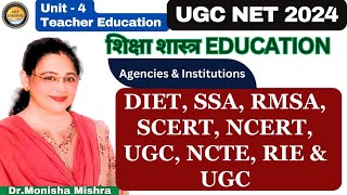 Agencies of In-Service Teacher Education | DIET, SSA, RMSA, SCERT, NCERT, UGC, CIET, RIE & NCET