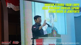 Mentan Syahrul Yasin Limpo Buka Program Sekolah Lapang Petani Muda di Jeneponto