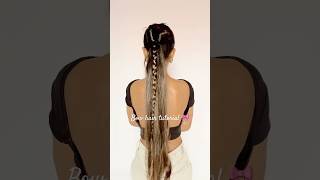 Bow hair tutorial 🎀 #hairtutorial #bowstyle #longhairstyle #ytshortsvideo #shorts #explore