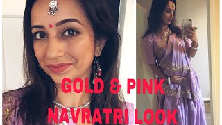 Navratri makeup- Gold and pink look using organic makeup