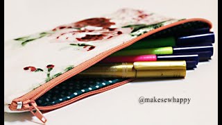 جامدادی زیپ دار و آستردار بدوزیم❤How to sew a zipped pencil case