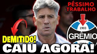 🚨URGENTE! FIM DA LINHA PARA RENATO?! ACABOU DE CONFIRMAR! DIREÇÃO CONFIRMOU! NOTÍCIAS DO GRÊMIO