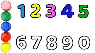 (Number Game) Learn to count numbers 0 to 9 in English for kids | Colourful Numbers for Kids