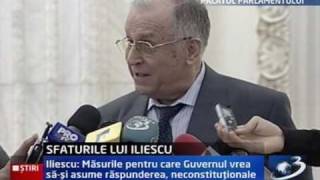 Presedintele Ion Iliescu despre asumarea raspunderii