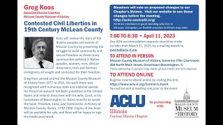 Contested Civil Liberties in 19th Century McLean County, with Greg Koos