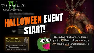 EXP & GOLD BUFF LIVE! New Halloween Event Diablo 4 Vessel of Hatred