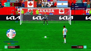 Argentina vs Canada - PenaltyShootout | SemiFinal CopaAmerica2024 | Messi v Davies | FIFA23 Gameplay