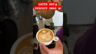 LATTE ART🔥 easiest way to draw a perfect swan 🦢 #latte #baristadaily #barista #coffeeart #latteart