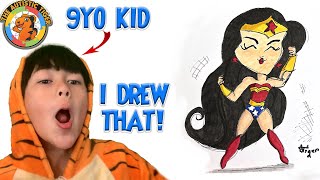 9yo Autistic Savant Draws - Wonder Woman