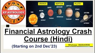 Financial Astrology Crash Course | Live | Starting on 2nd Dec'23 (Bonus Details Inside)