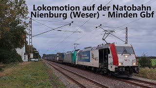 Dreiecksfahrt, Pfeifen und Kopf machen, Lokomotion auf der Natobahn, Nienburg (Weser) - Minden Gbf