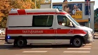 Estonian ambulance responding to hospital / Tartu kiirabi vilkuritega haiglasse