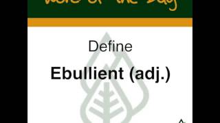 Academic Word of the Day:  Ebullient