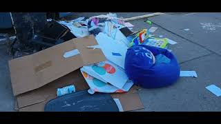 New York City up-close - Liberty Avenue as garbage dump, November 8, 2024