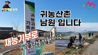 남원시 귀농귀촌 가족실습농장에 고구마, 지리산곤달비, 옥수수 아주심기 했어요