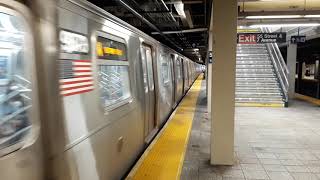 Last Astoria bound R160 W train on Broadway before fast track