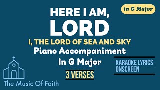 HERE I AM, LORD (I, THE LORD OF SEA AND SKY) Hymn Piano Accompaniment [Karaoke Lyrics Onscreen]