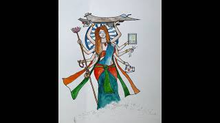 Happy independence day drawing with watercolor | 15th August special drawing  | Bharat Mata IN ❤🥰