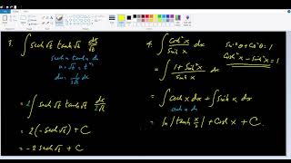 Integrals Involving Hyperbolic Functions 1