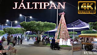 [4K] JALTIPAN DE MORELOS VERACRUZ parque municipal Morelos - caminando de noche en Jáltipan