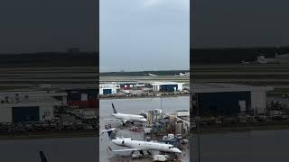 Windy and Rainy American Airlines A321 Takeoff at Houston Intercontinental Airport IAH