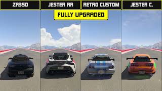 ZR350 Vs Jester RR Vs Elegy Retro Custom Vs Jester Classic - Speed Test - GTA 5 Online