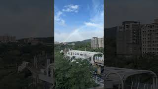 彩虹天空 看到幸運彩虹（縮時攝影）跨過淡水輕軌捷運 #rainbowtimelapse #淡水景點 #淡水輕軌 #淡水老街 #淡海輕軌