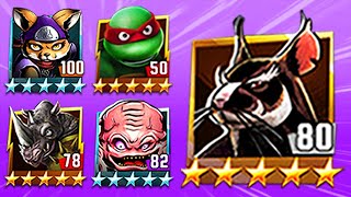 TMNT Legends Splinter, Krang Classic, Alopex, Raph Classic, Rocksteady