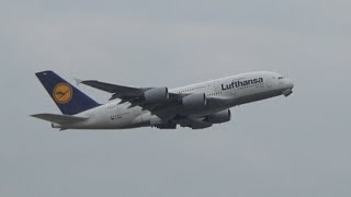 ✈Airbus A380 Lufthansa✈ Smooth Takeoff at Frankfurt